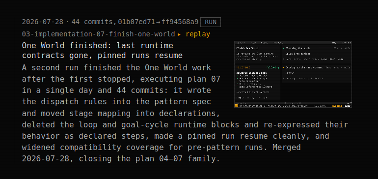 Change log entry with commits and video